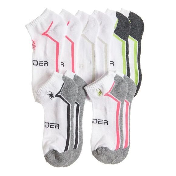 Spyder Women's Linear Low Cut Socks 5 Pack White One Size NWT - Picture 2 of 6